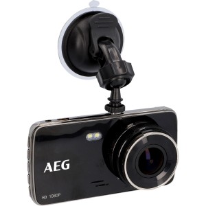 AEG Dashcam DC 2 mit Saugnapfhalterung für klare Videoaufnahmen im Auto.