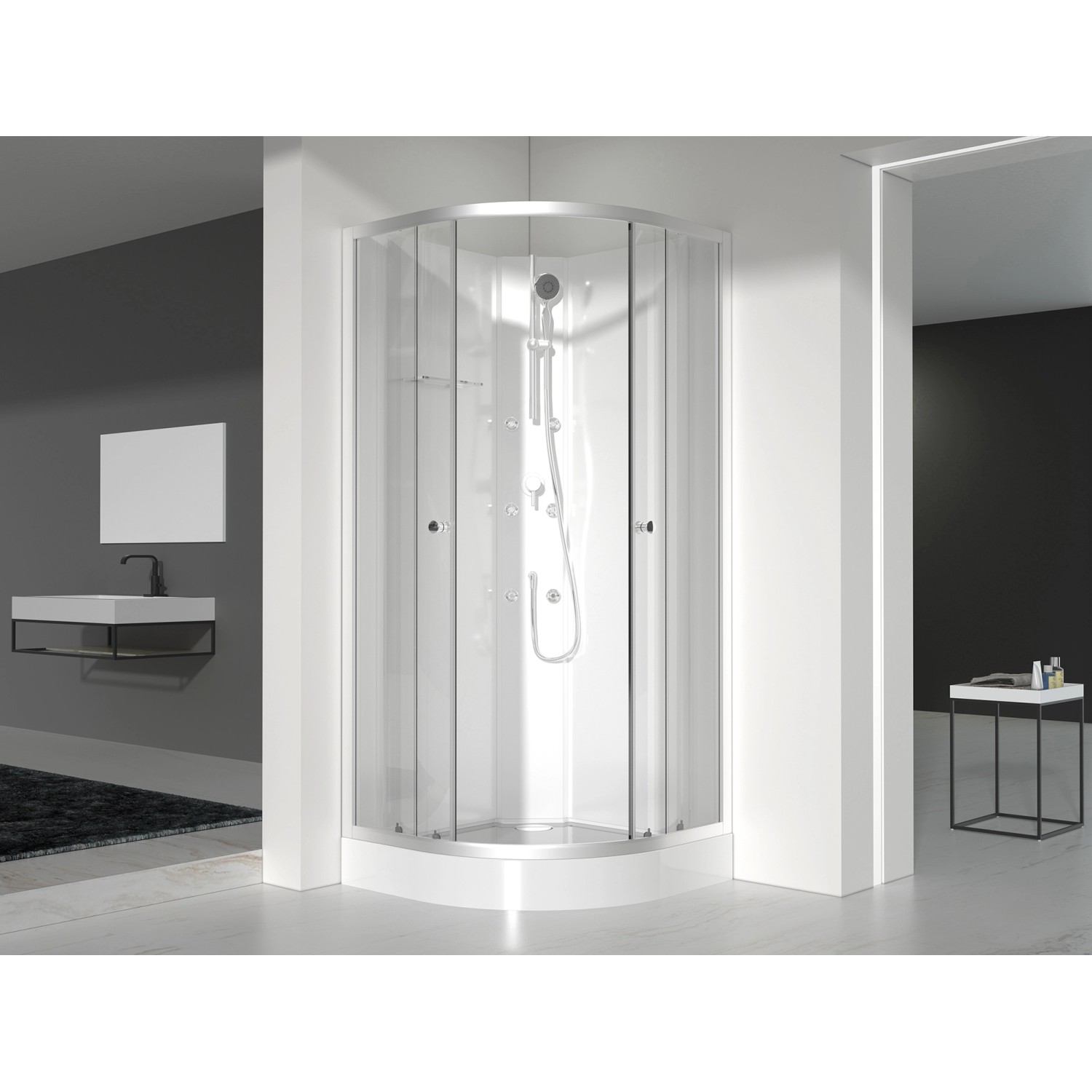 Aurlane Komplettdusche White Ocean 90 cm x 90 cm x 210 cm