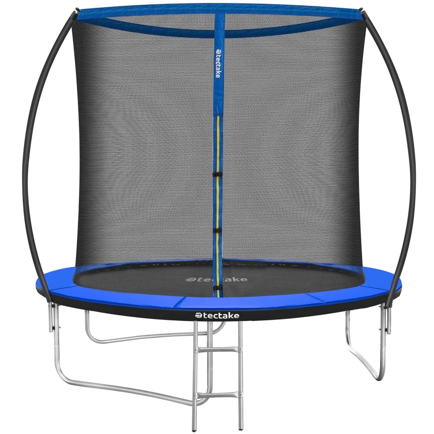 Tectake Trampolin Jumpy Ø 244 cm  Gs Zertifiziert Mit Sicherheitsnetz  260 x 260 x 250 cm Schwarz Blau