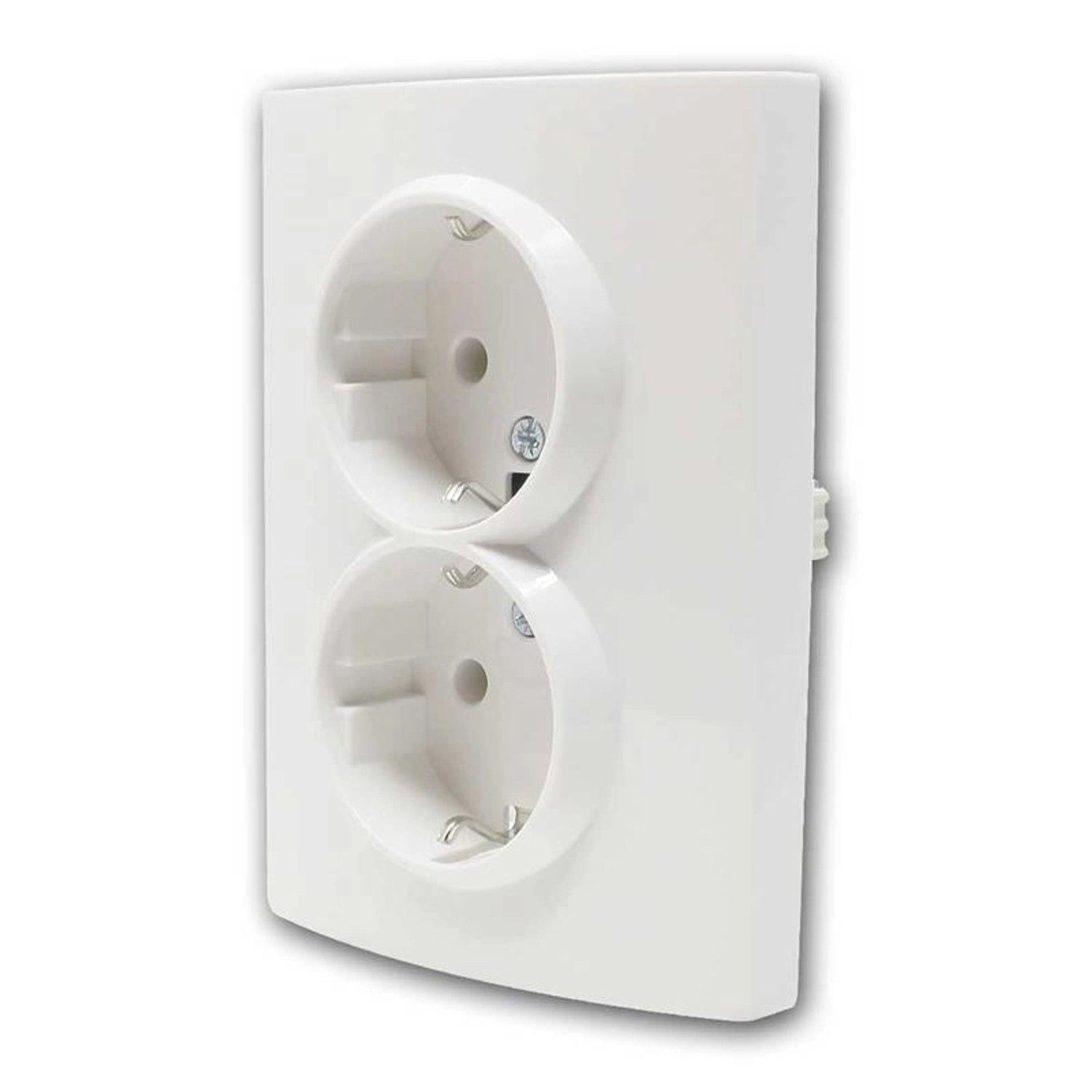 Kanlux LOGI 2-Fach Steckdose Weiß 250V16A mit Rahmen