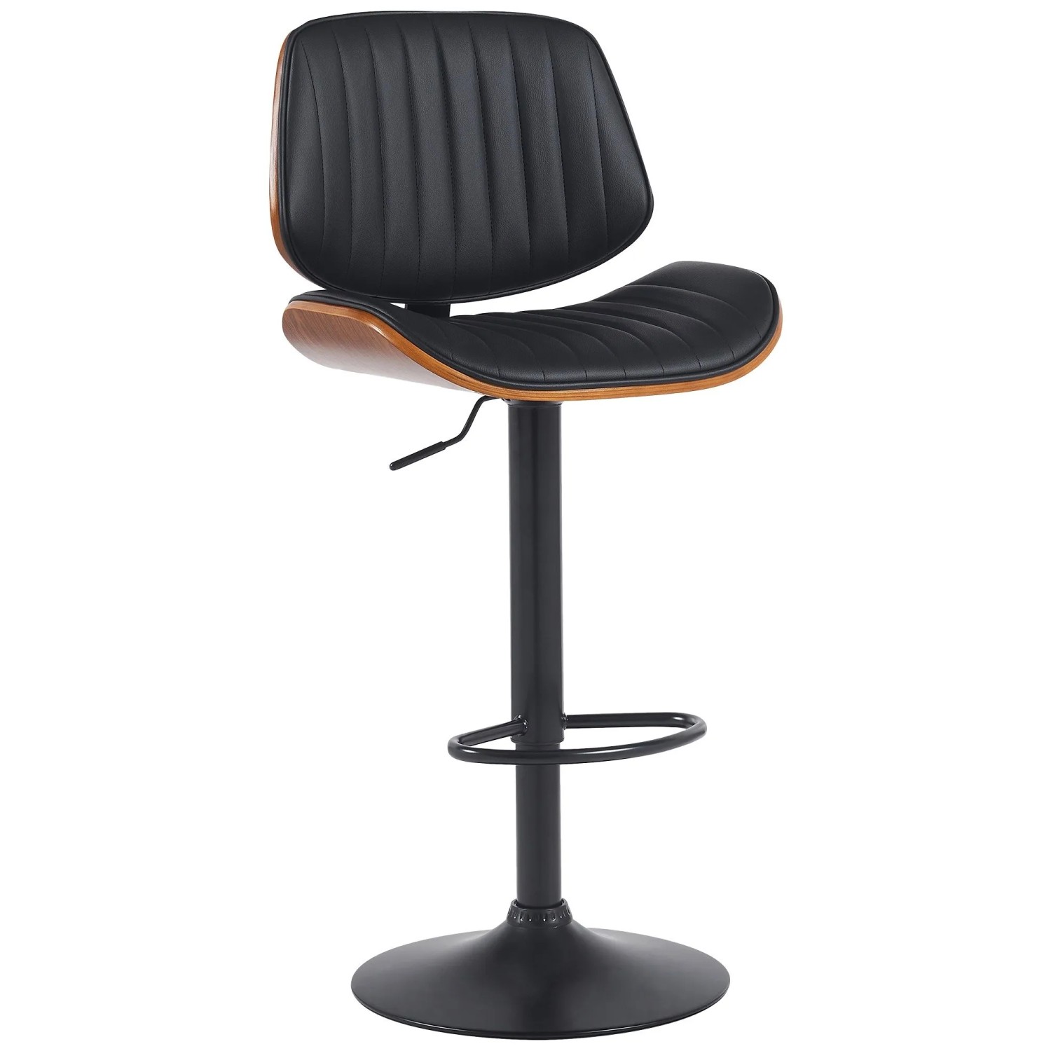 CLP Barhocker Clawson Kunstleder Walnuss/Schwarz/Schwarz