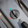 Detailaufnahme: Schloss des Eufab Fahrradträgers Poker-F für Anhängerkupplung.
