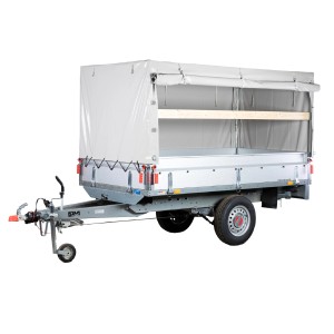 Stema Anhänger Basic SH 1300-25-13.1 mit Hochplane, Stützrad und Diebstahlsicherung.