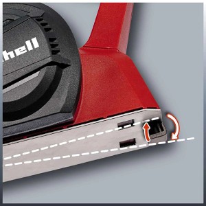 Detailaufnahme Einhell Elektrohobel TC-PL 750 mit Tiefeneinstellung.