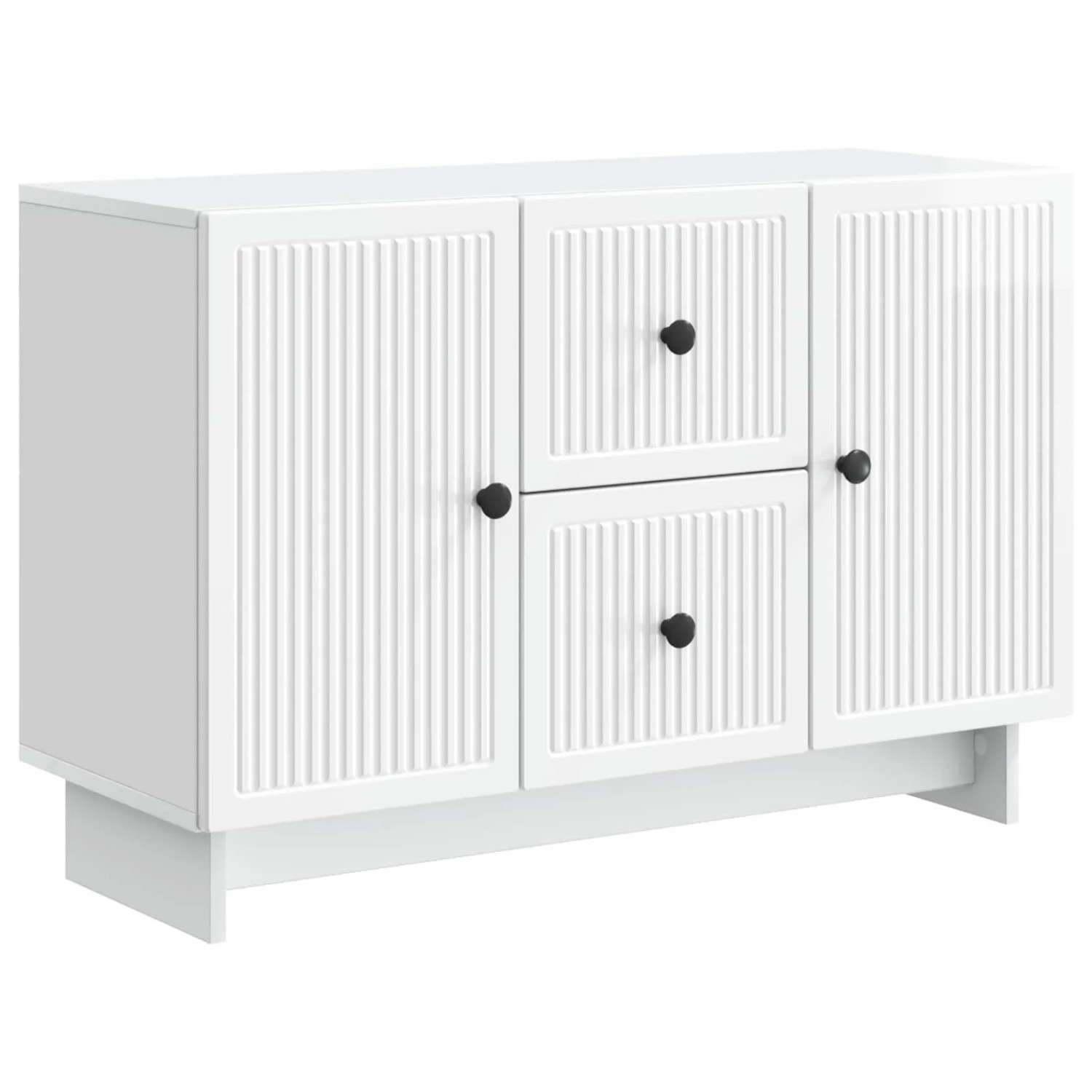 vidaXL Sideboard Hochglanz Weiß 89 x 34,5 x 60 cm Holzwerkstoff 893969
