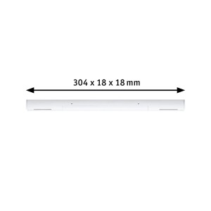 Paulmann URail Einspeisung-Mitte in Signalweiß, Maße 30,4 x 1,8 cm, für LED-Schienensysteme.