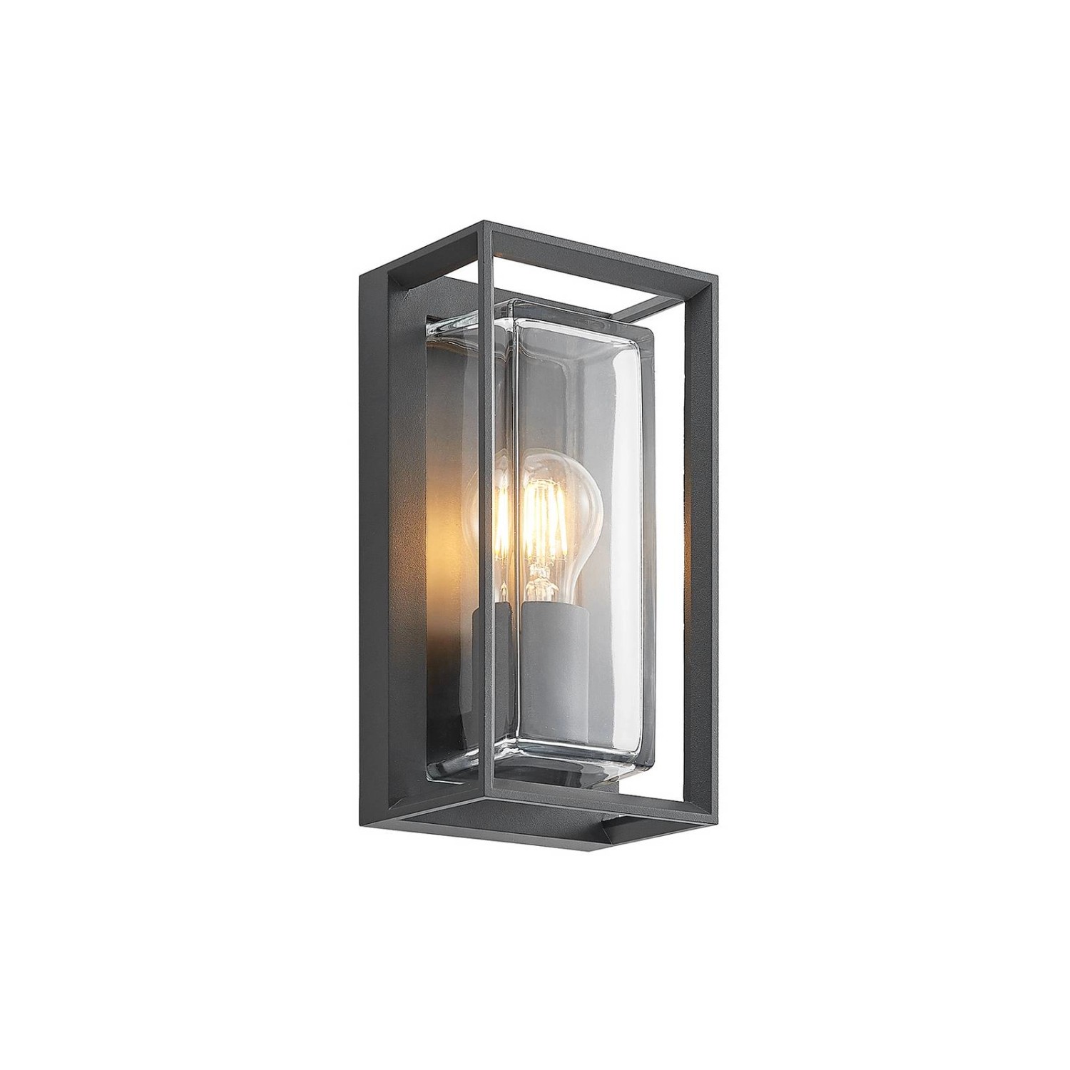 Arcchio Wandleuchte Außen Ismera 10032457 mit Bewegungsmelder Modern in Schwarz aus Aluminium 1-flammig E27