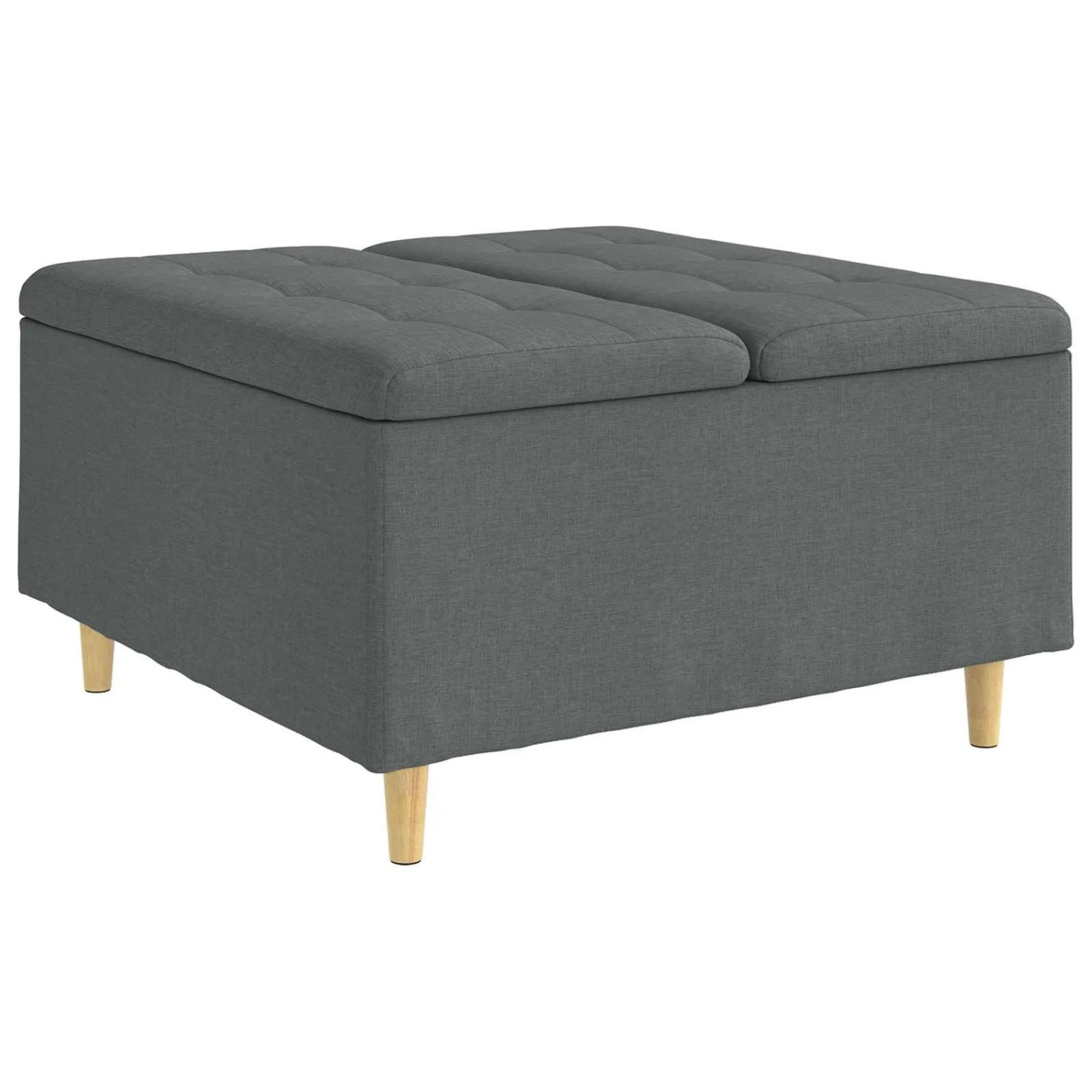 vidaXL Aufbewahrungsottomane Dunkelgrau 80 x 80 x 45 cm Stoff 876834