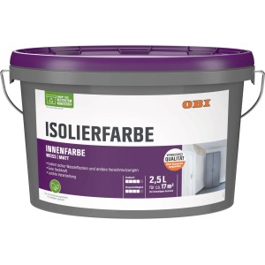 OBI Isolierfarbe, weiß-matt, 2,5 l, zur Behandlung von Wasserflecken und Verschmutzungen.