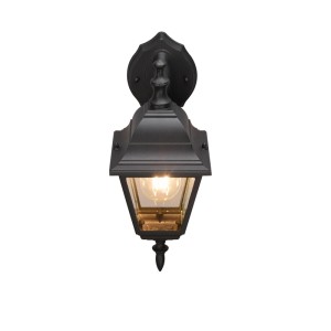 Schwarze Trio LED-Laterne Livenza, eine dekorative Außenwandleuchte mit E27 Fassung.