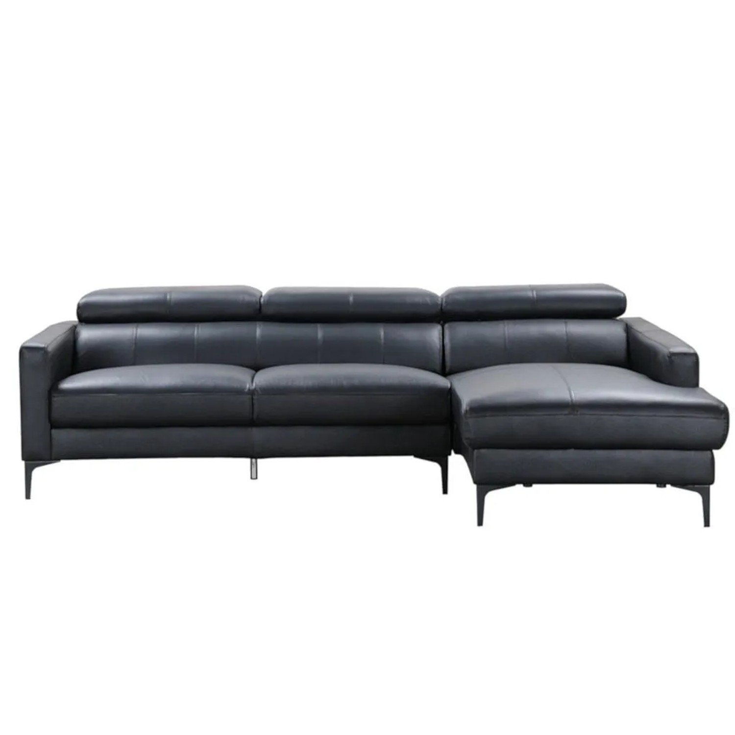 Vente-unique Sofa Ohne Schlafmöglichkeit Florence Schwarz 253 cm