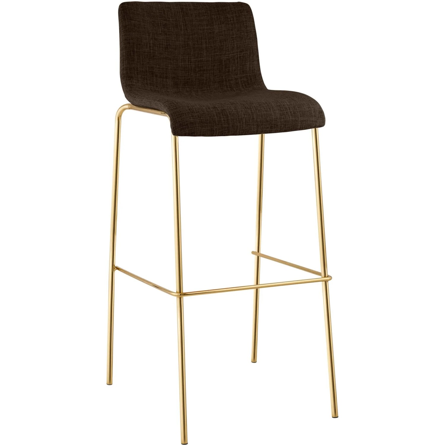 CLP Barhocker Hover Stoff Vierfußgestell Gold Braun