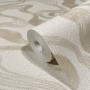 Beige Vliestapete Kumano 6 von Marburg mit grafischem Muster, Rolle angeschnitten.