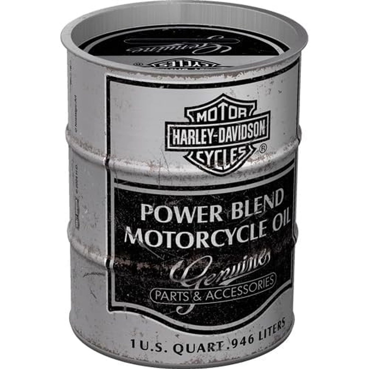 Nostalgic-Art Spardose Ölfass Harley Davidson Power Blend Oil günstig online kaufen