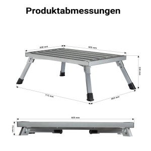 Wiltec Camping Trittstufe 150Kg Tritthocker Klappbar Trittleiter Klapptritt