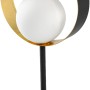 Ledvance Tischleuchte Decor Memphis, schwarz-goldene LED Lampe mit Kugel-Design.