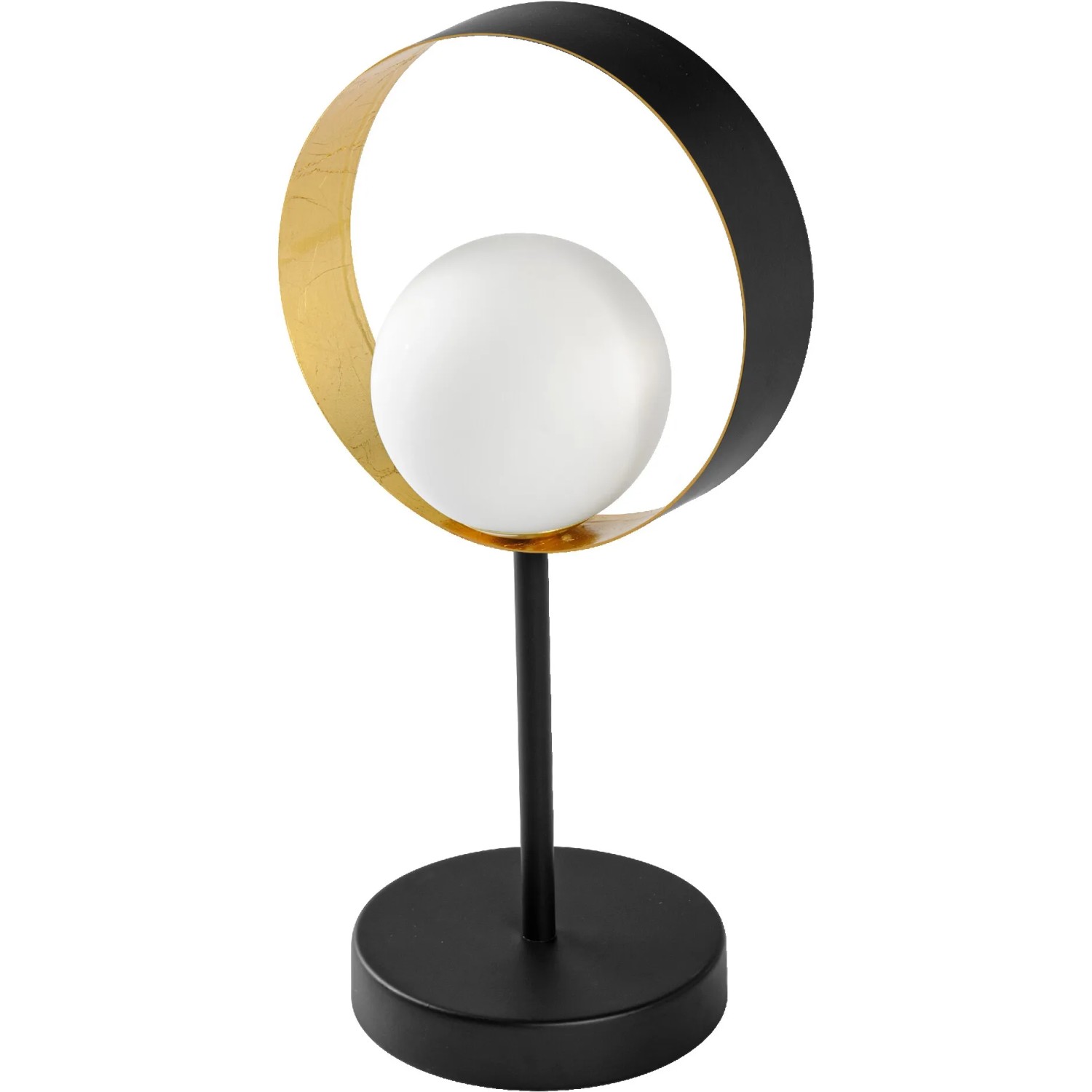 Ledvance Tischleuchte Decor Memphis, schwarz-goldene LED Lampe mit Kugel-Design.