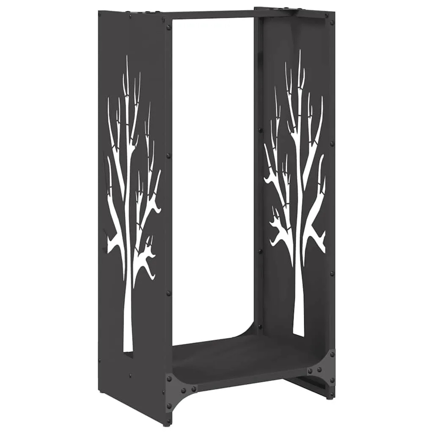 vidaXL Brennholzregal Schwarz 40x30x80 cm Kaltgewalzter Stahl 864225