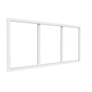 Weißes Vente-unique Bayview Oberlichtfenster, 83 cm breit, mit 3 Scheiben und Aluminiumrahmen.