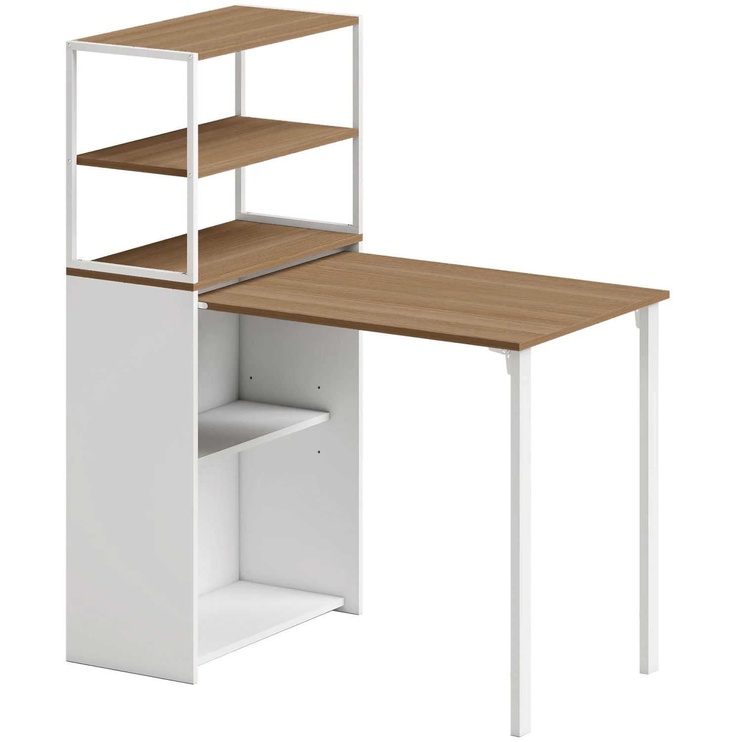 HOMCOM Schreibtisch Spanplatte Stahl 105L x 60B x 127H cm Naturholz
