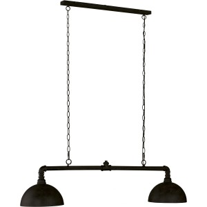 Fischer & Honsel Pendelleuchte Leitung, 2-flammig, schwarz/gold, Industrial Look.