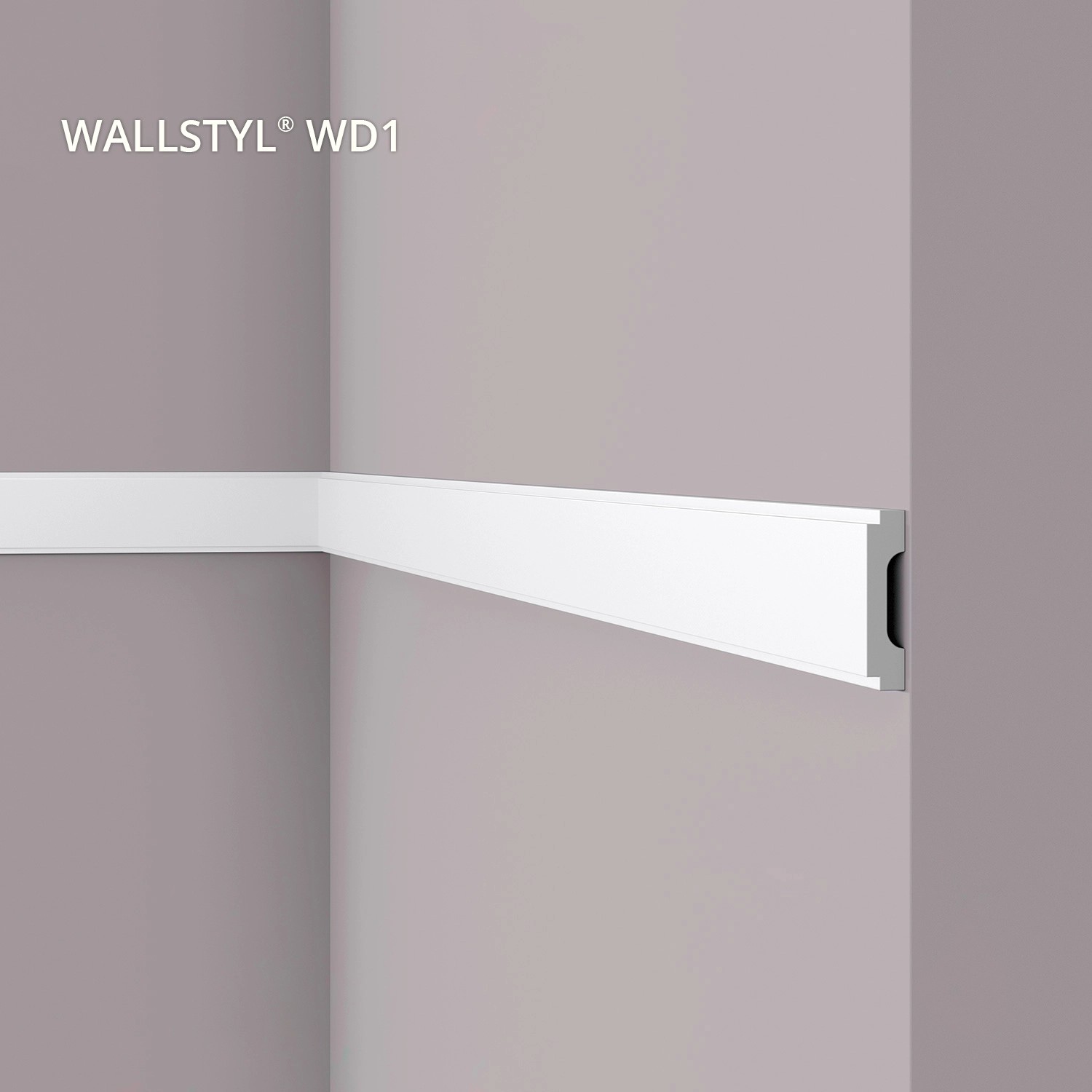 Weiße NOEL & MARQUET Wandleiste WD1 WALLSTYL, 46m Set, zur Paneel-Verzierung.