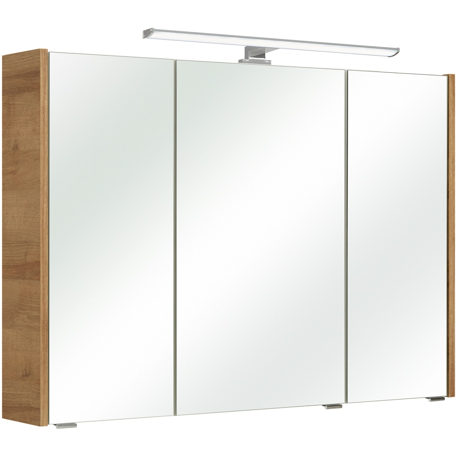 Pelipal Spiegelschrank Riviera Eiche quer Nachbildung 100 cm mit Softclose Türen