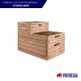 Stapelbare PROREGAL Klappbox Active Lock im Holzdekor, braune Faltbox für Aufbewahrung und Transport.