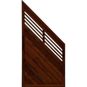 Braunes Sichtschutzzaun-Anschlusselement Nicea, 180/90 x 90 cm, aus lasiertem Kiefernholz.