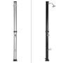 ML-Design Solardusche, 20L, 210cm, rund, mit Fußdusche, Regenduschkopf, silber und schwarz.