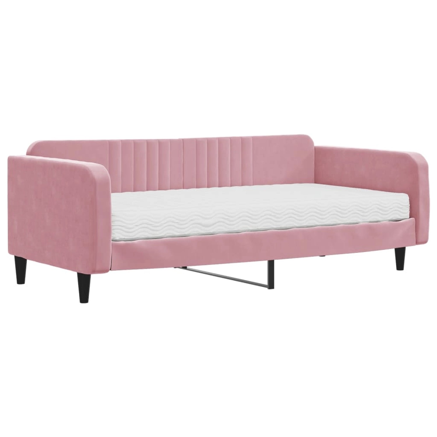 vidaXL Tagesbett mit Matratze Rosa 100x200 cm Samt 3197049