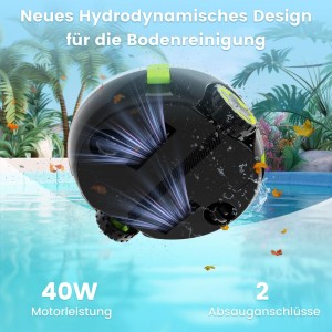 EVERCROSS BOT Y10 Poolroboter in Weiß bei der Poolreinigung.
