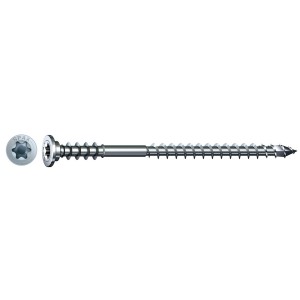 Spax Justierschraube 6x60 mm mit Flachkopf, geeignet zum Nivellieren von Holzunterkonstruktionen.