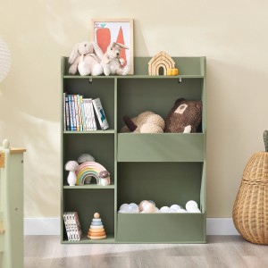 Grünes SoBuy Bücherregal/Kinderregal mit 5 offenen Fächern und Ablage. Ideal zur Aufbewahrung von Spielzeug und Büchern.