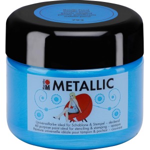 Marabu Metallic Farbe, Metallic-Petrol, 225ml, für Wandakzente und kreative Projekte.