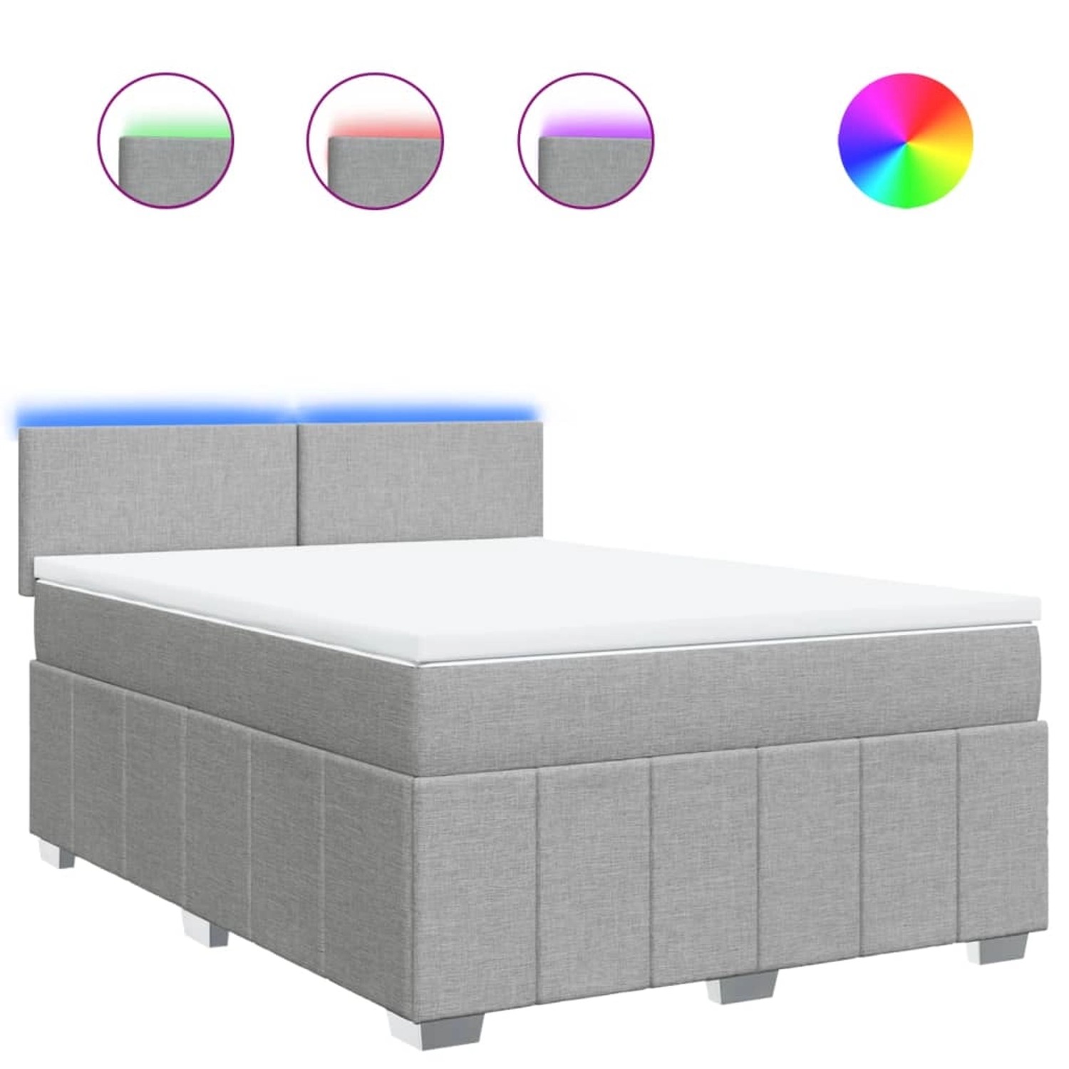 vidaXL Boxspringbett mit Matratze Hellgrau 140x190 cm Stoff 3289356 günstig online kaufen