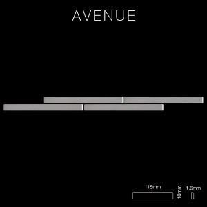Matte Edelstahl Mosaikfliese Alloy Avenue-s-s-ma, grau, matt. Paket mit 10 Matten.