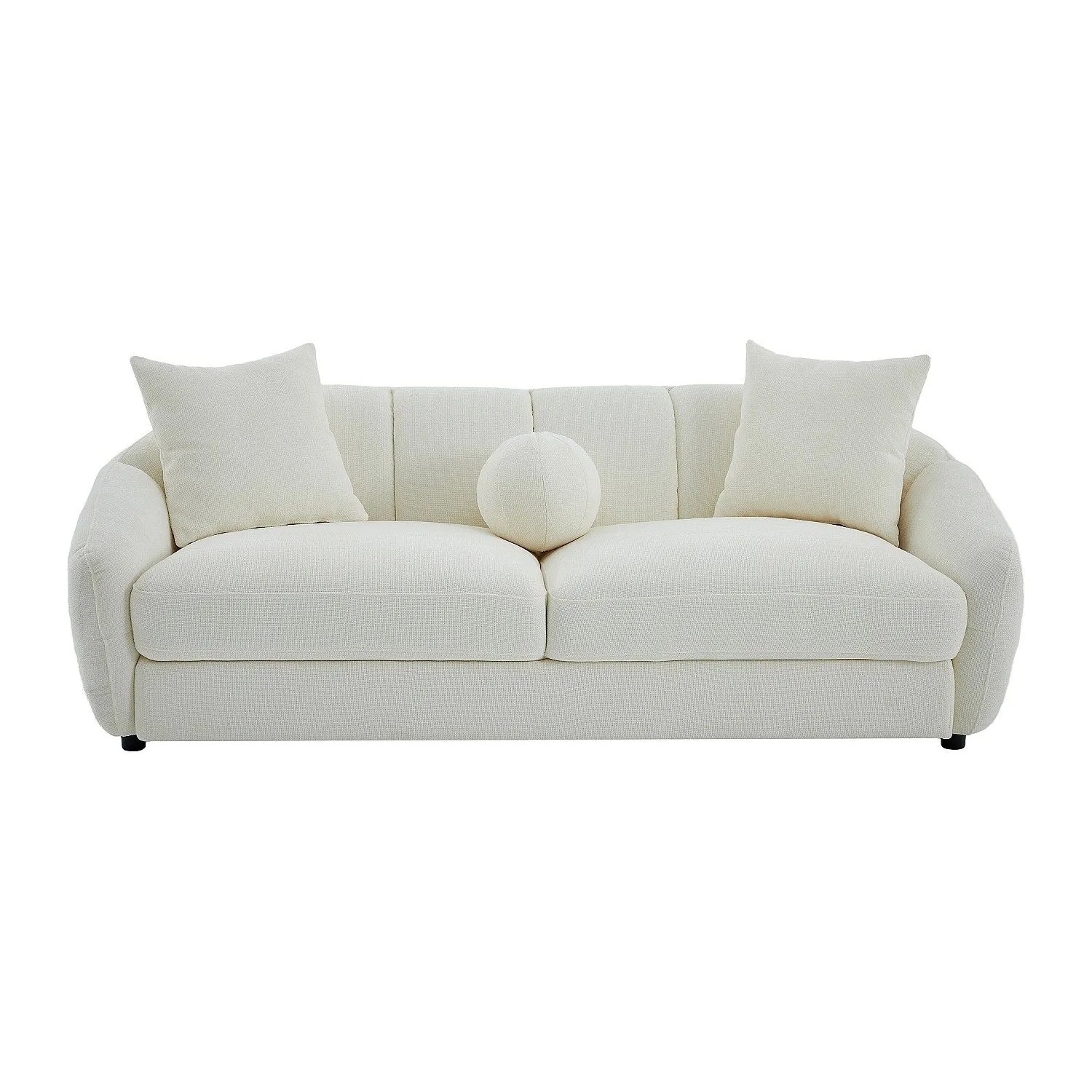 Vente-unique Sofa Ohne Schlafmöglichkeit Nafeki Elfenbeinfarben 216 cm