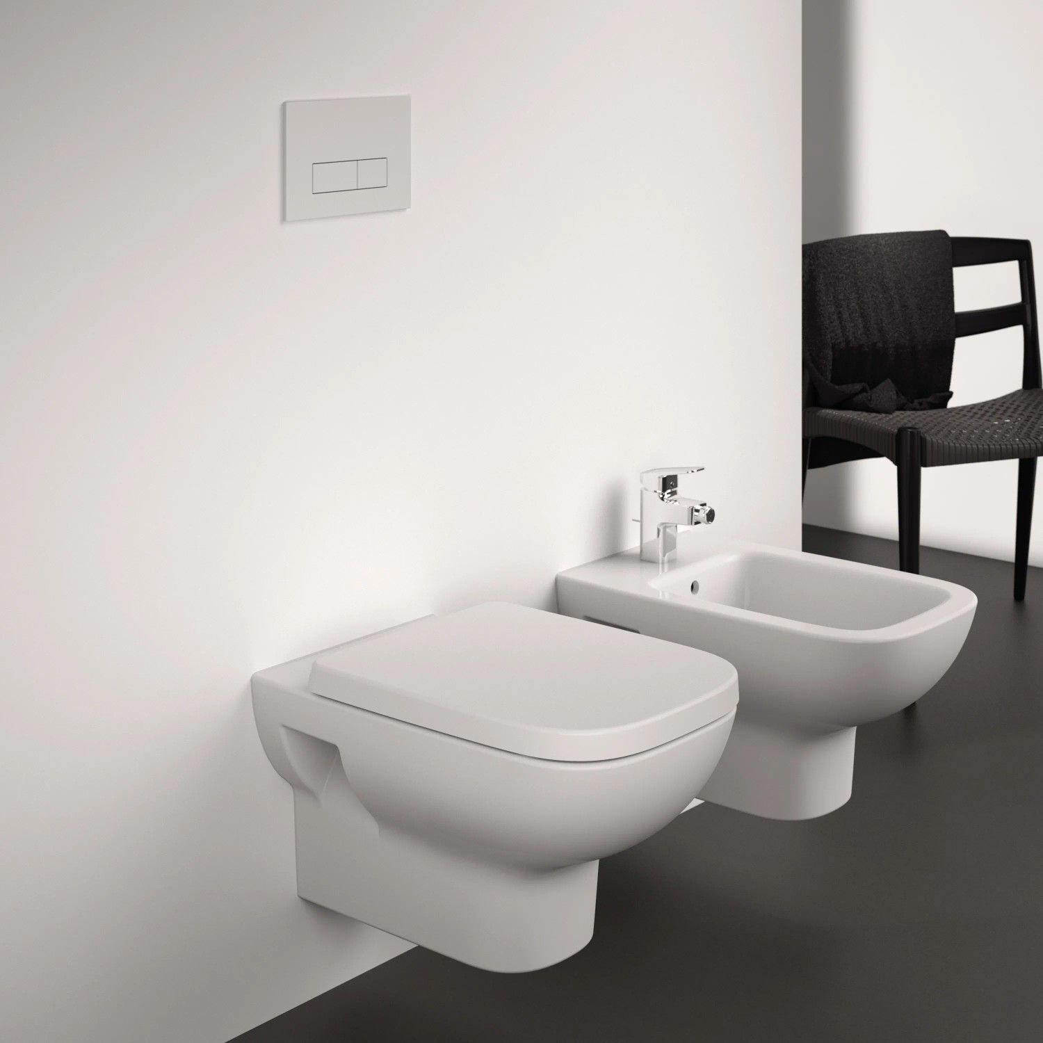 Ideal Standard WC-Paket I.Life A, spülrandlos, inkl. WC-Sitz in Alpin Weiß.
