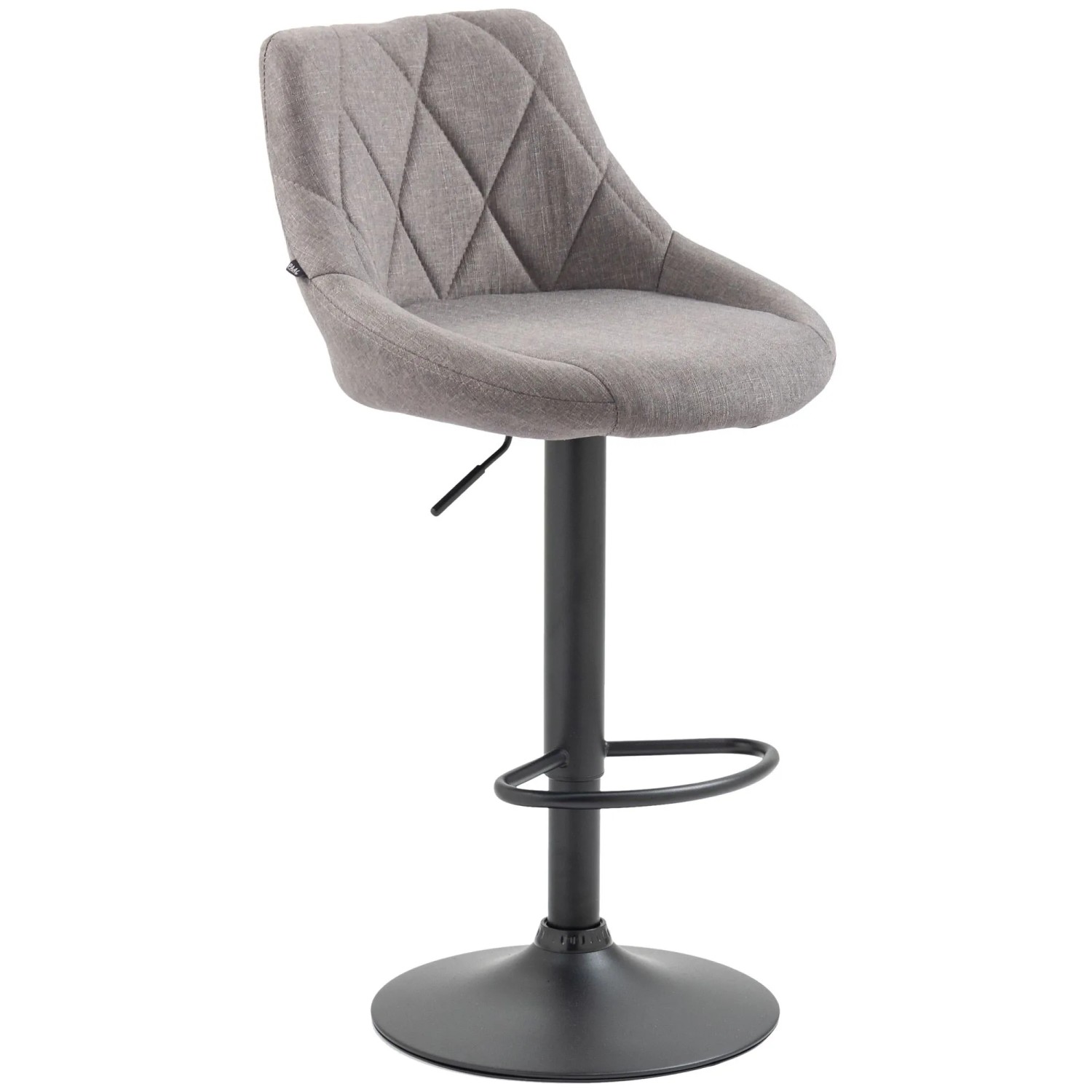 CLP Barhocker Lazio Stoff Grau/Schwarz