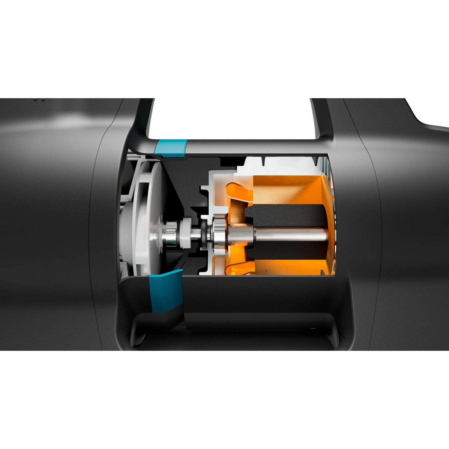 Innenansicht der Gardena 6500 SilentComfort Gartenpumpe mit LC-Display und Bluetooth.