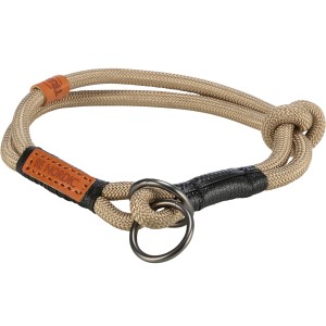 Trixie Zug-Stopp Halsband Be Nordic, sand-schwarz, Ø 6mm, für Hunde. Zugbegrenzung durch Knoten verstellbar.