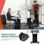 Costway Stehpult, höhenverstellbarer Bürotisch auf Rollen, schwarz. Personen sitzen und stehen an dem Tisch.