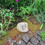 Kobolo Dekostein BUTTERFLY aus Naturstein im Garten, Zierstein mit Schmetterlingsgravur.