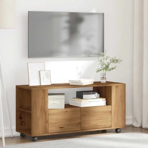 vidaXL TV-Schrank mit Rollen Artisan-Eiche 102x34,5x43cm Holzwerkstoff 855991