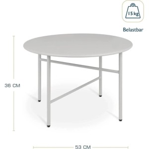 Bomoe Finn Beistelltisch ø 44x46cm + ø 53x36cm Hellgrau 2tlg