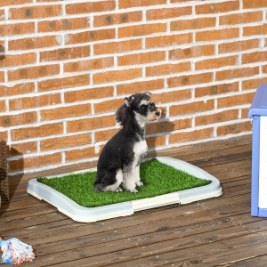 PawHut Hundetoilette mit Kunstrasen und Welpe für drinnen und draußen.