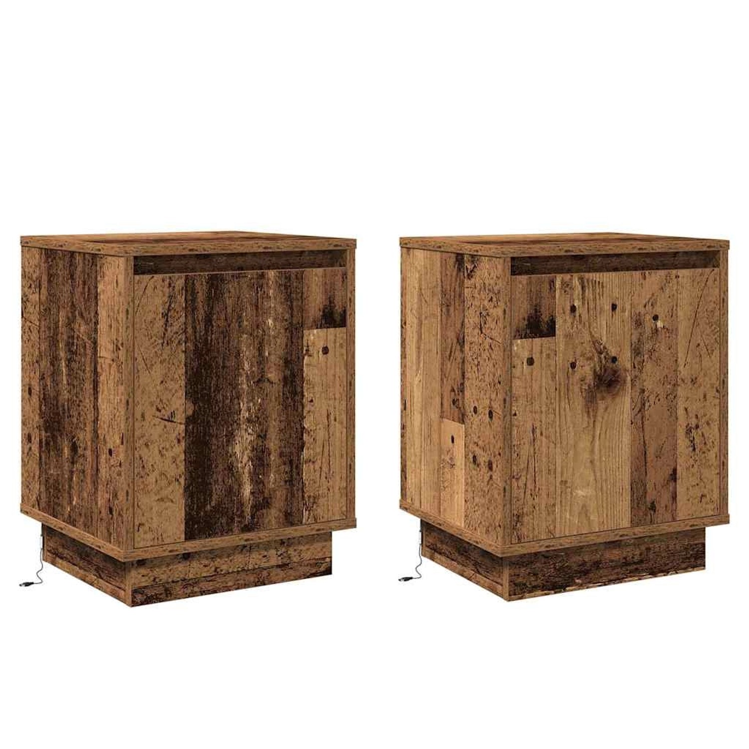 vidaXL Nachttisch mit 2 Stk Altholz 39 x 34,5 x 50 cm Holzwerkstoff 869607 günstig online kaufen