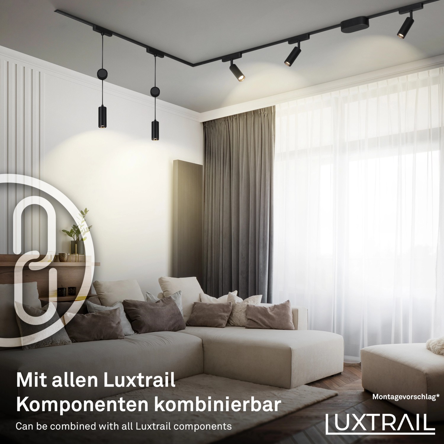 Brilo Stromschiene-Set Luxtrail Zubehör Schwarz günstig online kaufen