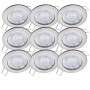 9er Set Oktaplex LED Einbaustrahler Sedan in gebürsteter Edelstahloptik, 3-Step dimmbar, warmweißes Licht.
